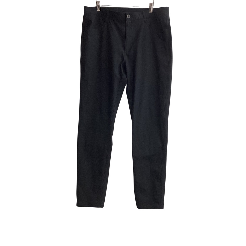 Vuori Men's Black Athletic Pants Size 36 Zip Button Career Athlesure Performance